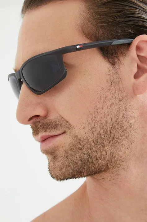 Сонцезахисні окуляри Tommy Hilfiger чоловічі колір сірий
