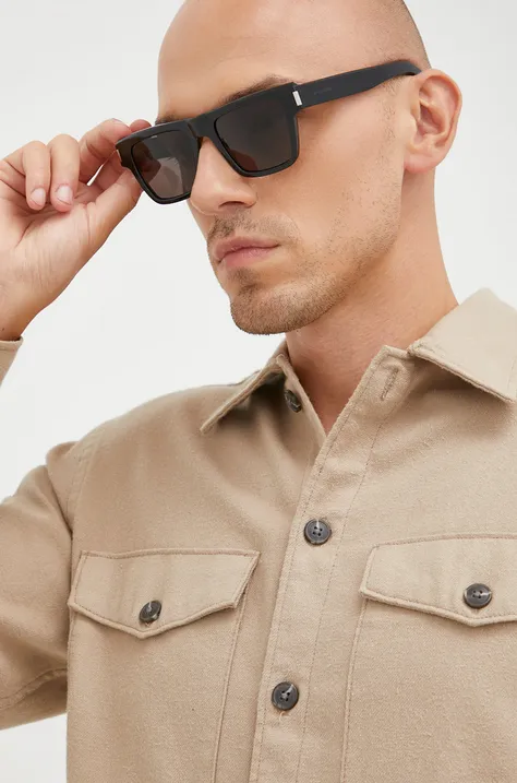 Slnečné okuliare Saint Laurent pánske, čierna farba