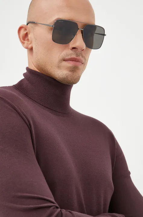 Сонцезахисні окуляри Gucci чоловічі колір сірий