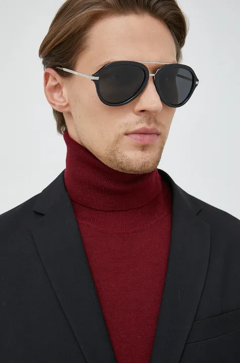 Сонцезахисні окуляри Burberry чоловічі колір чорний