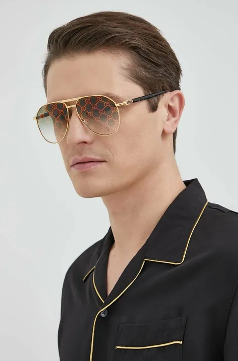 Sončna očala Gucci moški, zlata barva