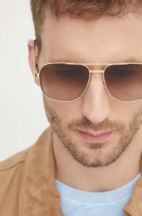 Sunčane naočale Gucci za muškarce, boja: zlatna