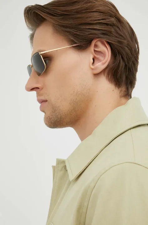 Солнцезащитные очки Armani Exchange мужские цвет бежевый