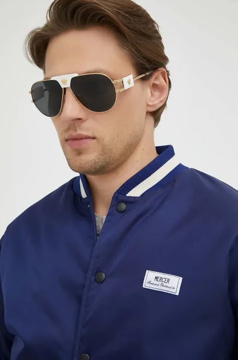 Сонцезахисні окуляри Versace чоловічі колір білий