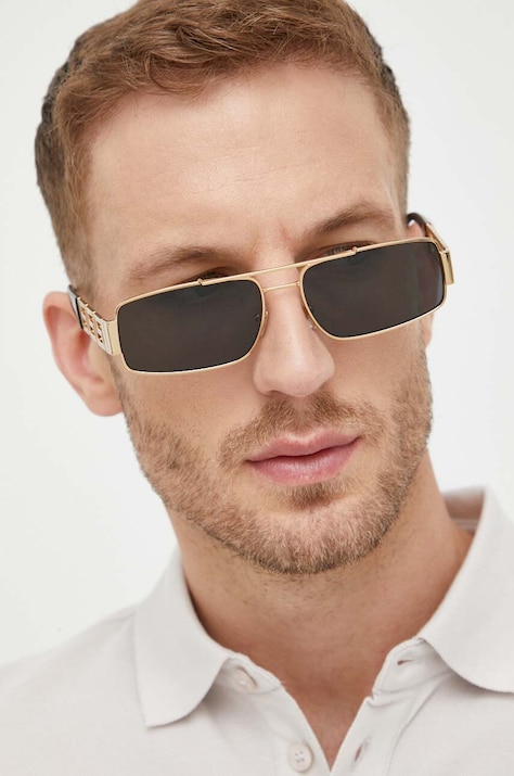 Versace ochelari de soare barbati, culoarea auriu