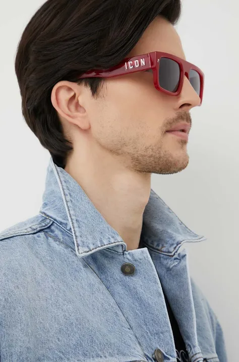 DSQUARED2 okulary przeciwsłoneczne męskie kolor czerwony