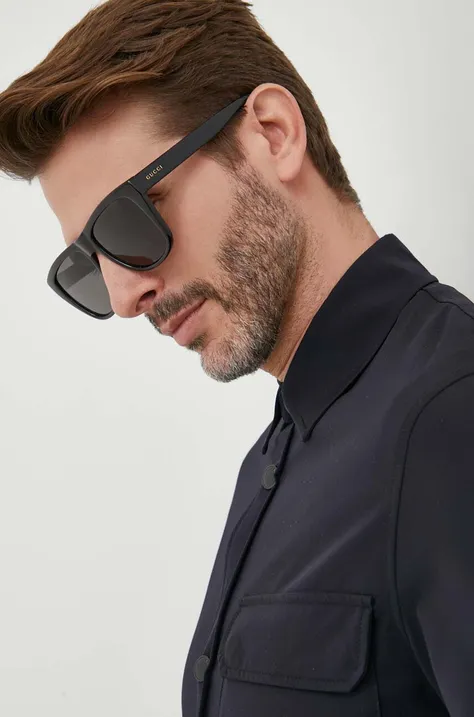 Сонцезахисні окуляри Gucci чоловічі колір чорний