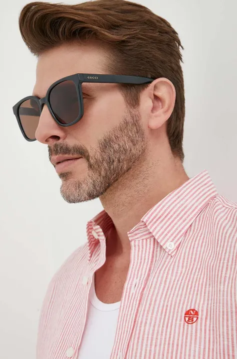 Gucci okulary przeciwsłoneczne męskie kolor szary GG1346SK