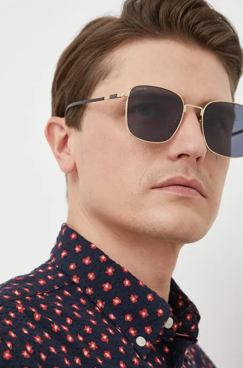 Gucci okulary przeciwsłoneczne męskie kolor szary