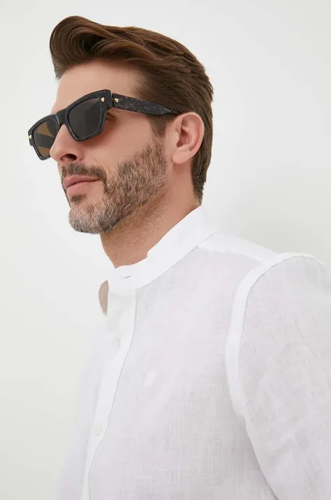 Сонцезахисні окуляри Alexander McQueen чоловічі колір коричневий