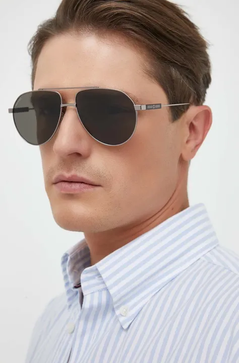 Солнцезащитные очки Gucci мужские цвет серебрянный