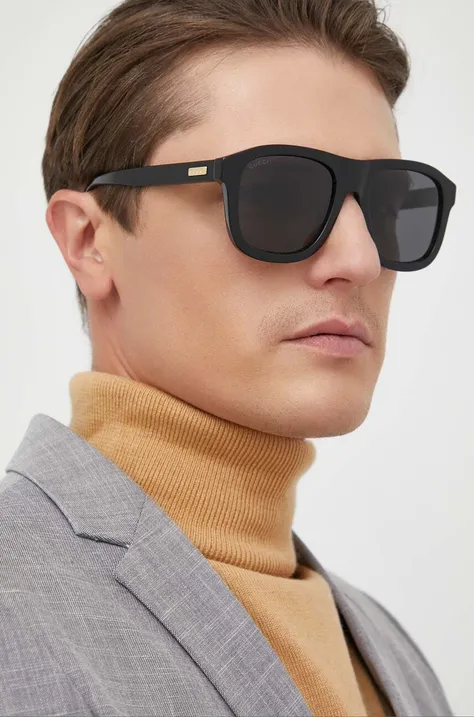 Gucci okulary przeciwsłoneczne męskie kolor czarny