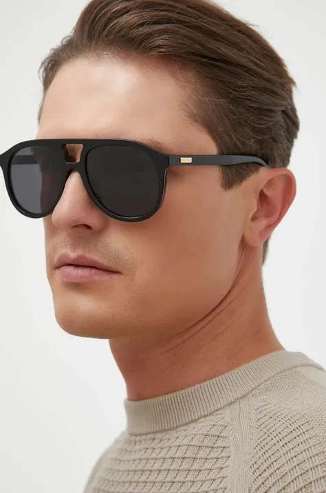 Gucci okulary przeciwsłoneczne GG1320S męskie kolor czarny