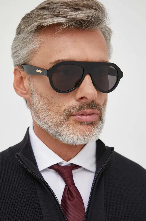 Сонцезахисні окуляри Bottega Veneta чоловічі колір чорний