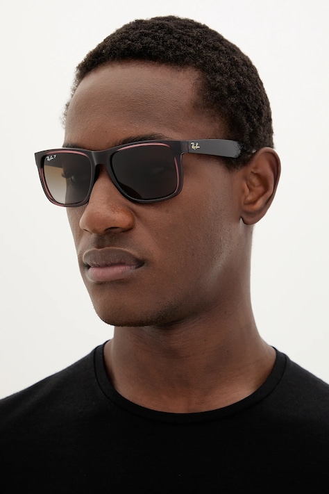 Slnečné okuliare Ray-Ban JUSTIN pánske, hnedá farba, 0RB4165