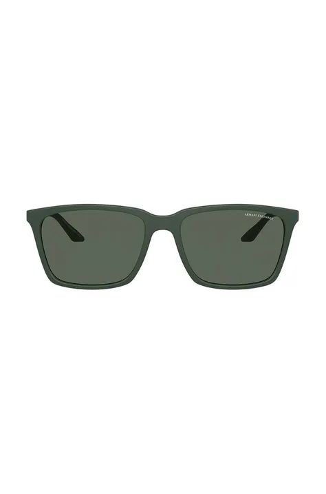 Slnečné okuliare Armani Exchange pánske, zelená farba