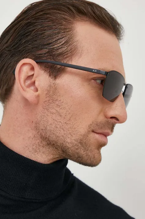 Солнцезащитные очки Armani Exchange мужские цвет серый