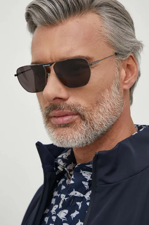 Сонцезахисні окуляри Balenciaga чоловічі колір сірий BB0298SA