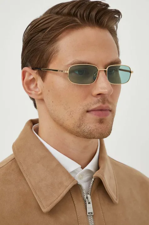 Сонцезахисні окуляри Gucci чоловічі колір золотий