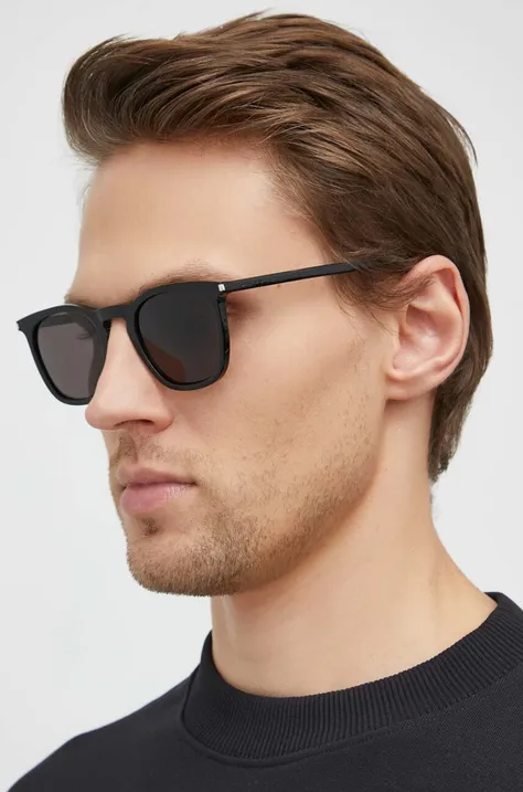 Saint Laurent okulary przeciwsłoneczne męskie kolor czarny SL 623