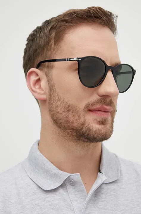 Persol ochelari de soare barbati, culoarea negru, 0PO3350S