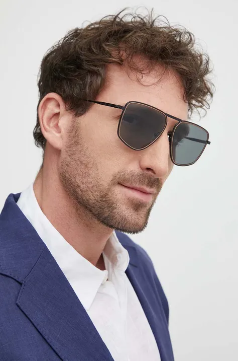 Сонцезахисні окуляри Michael Kors SILVERTON чоловічі колір чорний 0MK1153