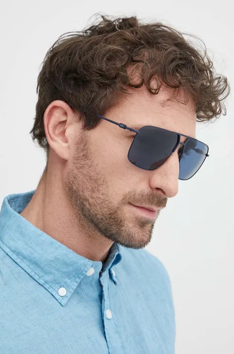 Armani Exchange ochelari de soare barbati, culoarea albastru marin, 0AX2050S