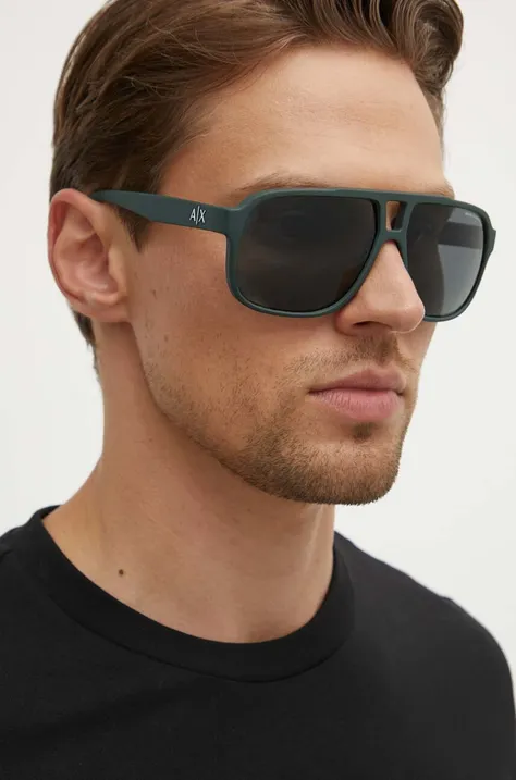 Сонцезахисні окуляри Armani Exchange чоловічі колір коричневий 0AX4104S