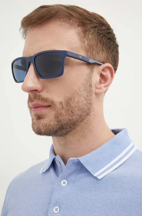 Sončna očala Emporio Armani moški, mornarsko modra barva