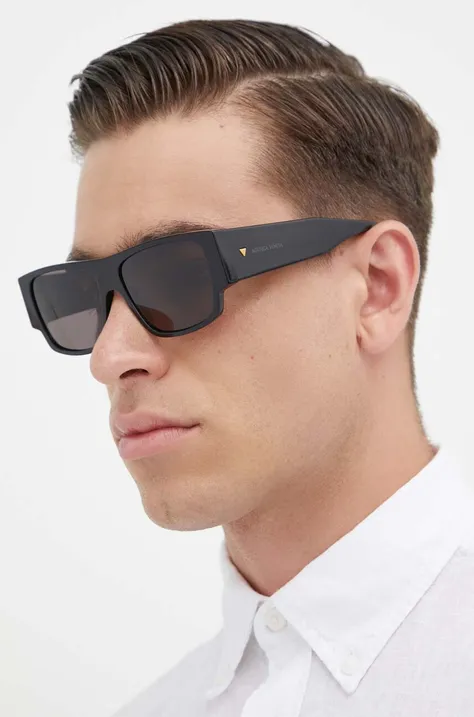 Сонцезахисні окуляри Bottega Veneta чоловічі колір чорний BV1286S