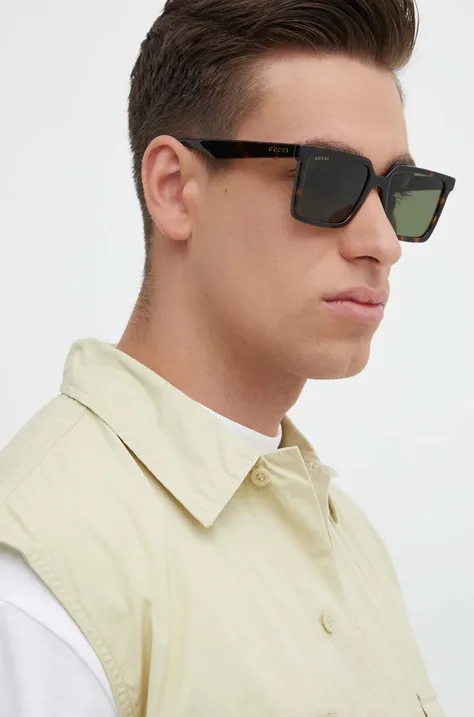 Солнцезащитные очки Gucci мужские цвет зелёный