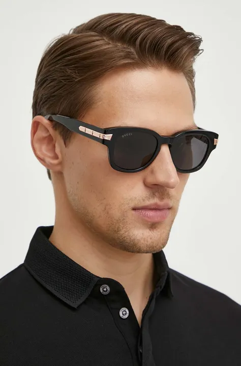 Sluneční brýle Gucci pánské, černá barva