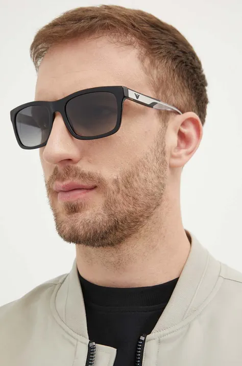 Солнцезащитные очки Emporio Armani мужские цвет чёрный