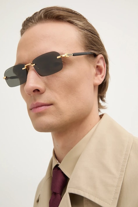 Sluneční brýle Gucci pánské, zlatá barva, GG1221S