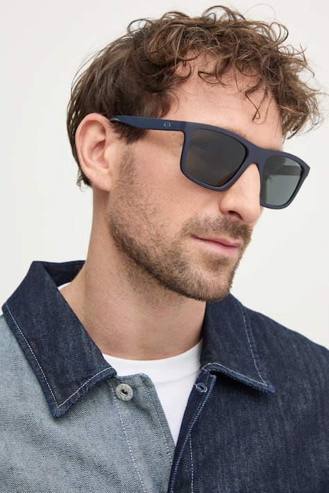 Armani Exchange ochelari de soare barbati, culoarea albastru marin, 0AX4149SU