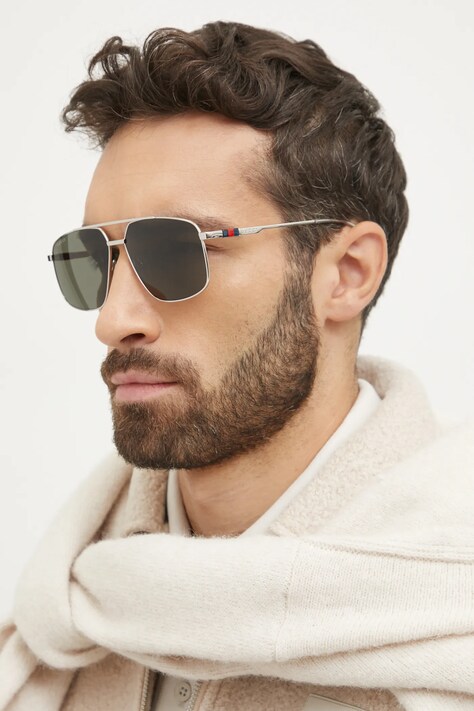 Gucci ochelari de soare barbati, culoarea argintiu, GG1676S