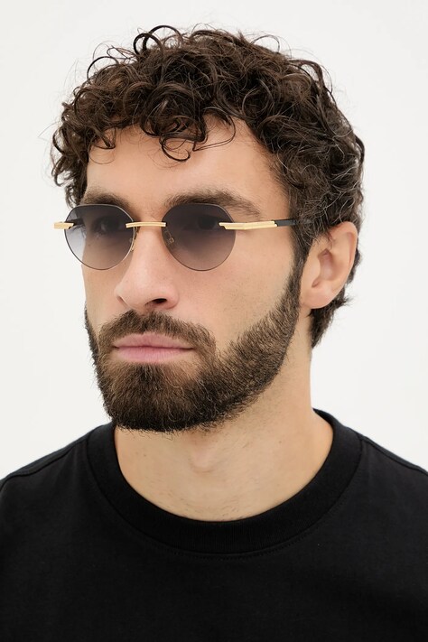 Bottega Veneta okulary przeciwsłoneczne męskie kolor złoty BV1379S