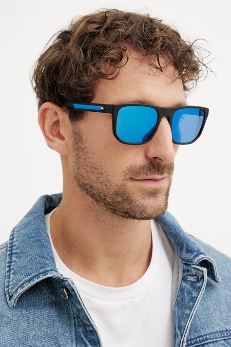 Sluneční brýle Tommy Hilfiger pánské, tmavomodrá barva, TH 2200/S