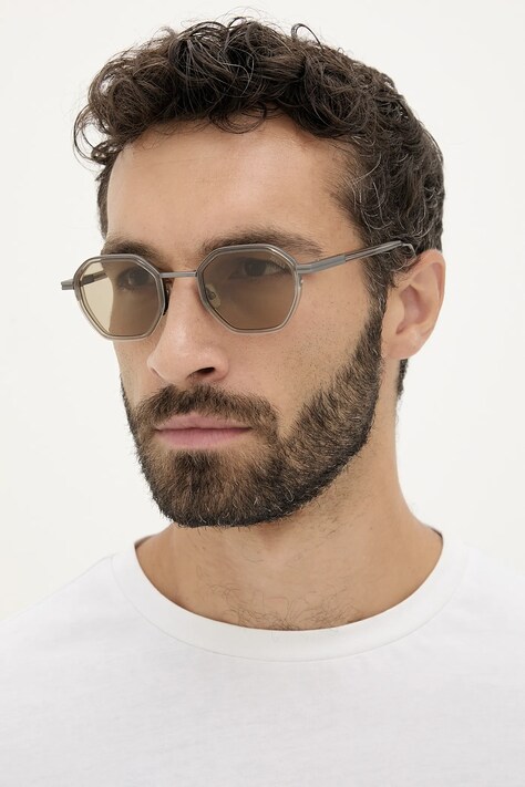 Zegna okulary przeciwsłoneczne męskie kolor beżowy EZ0259_5045E