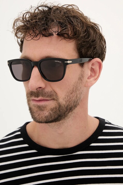 Сонцезахисні окуляри Montblanc чоловічі колір чорний MB0302S