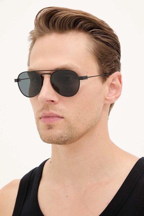 Saint Laurent okulary przeciwsłoneczne męskie kolor czarny SL 708
