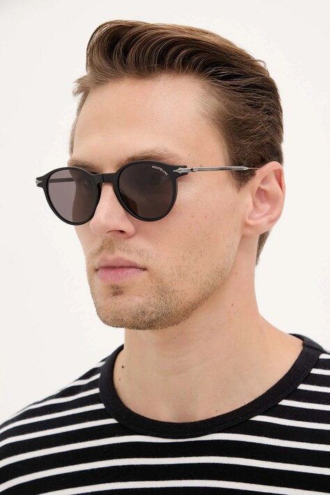 Montblanc ochelari de soare culoarea negru, MB0407S