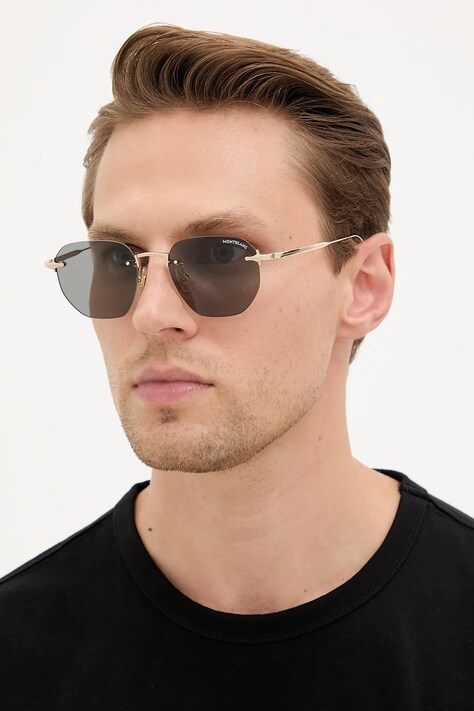 Sluneční brýle Montblanc pánské, zlatá barva, MB0405S