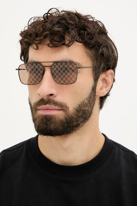 Gucci okulary przeciwsłoneczne męskie kolor szary GG1957SA
