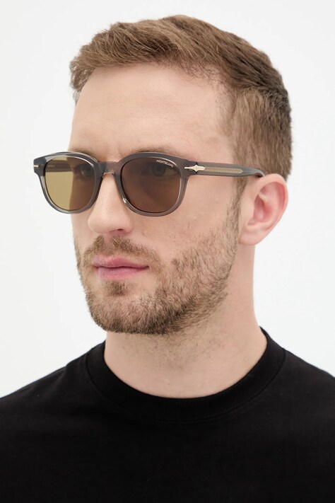 Montblanc ochelari de soare culoarea gri, MB0435S