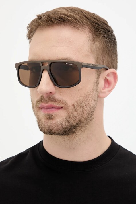 Armani Exchange ochelari de soare culoarea maro, 0AX4161SU