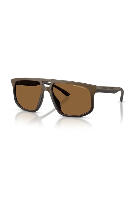 Armani Exchange okulary przeciwsłoneczne męskie kolor brązowy 0AX4161SU