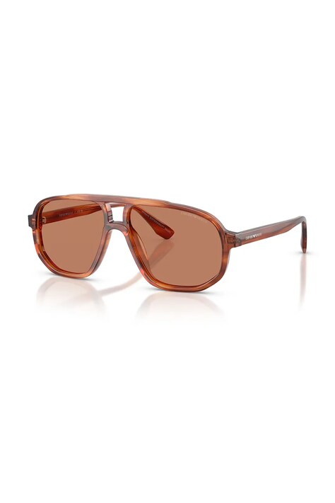 Emporio Armani okulary przeciwsłoneczne męskie kolor brązowy 0EA4263U