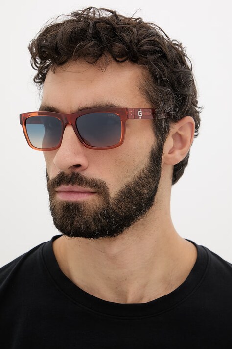Guess okulary przeciwsłoneczne męskie kolor pomarańczowy GU00221_5742X
