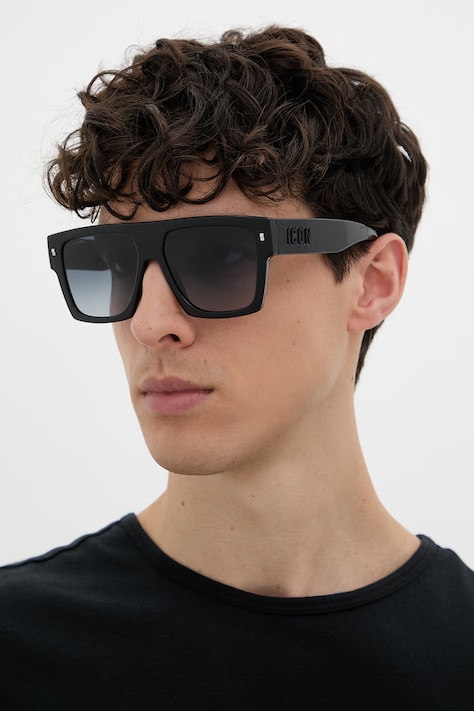 Dsquared2 солнцезащитные очки мужские чёрные ICON 0030/S